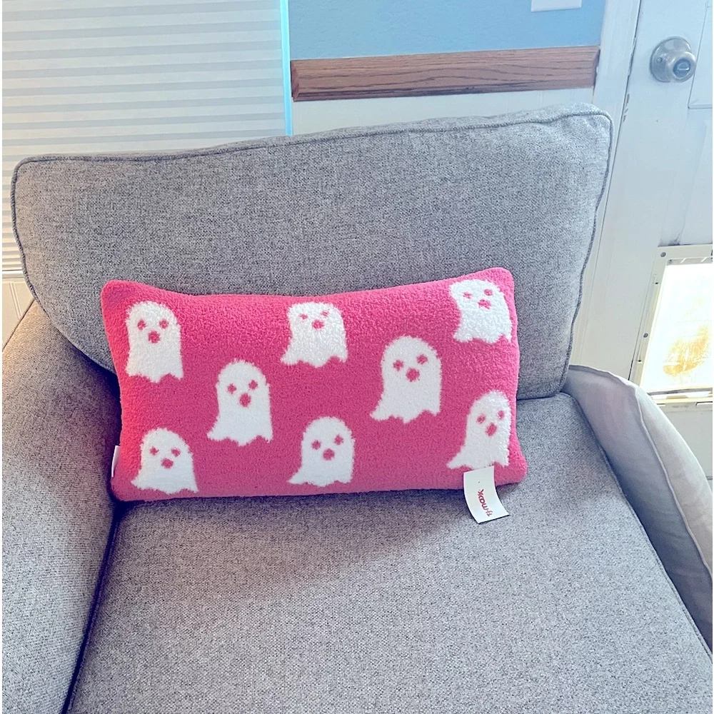 Cupcakes and Cashmere viral pink ghost 👻 pillow
